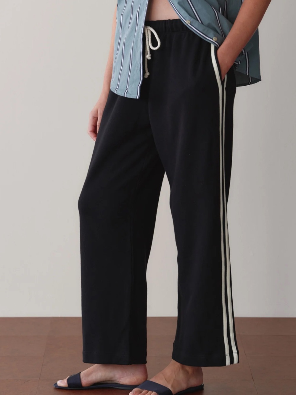 Donni Eco Terry Stripe Crop Pant